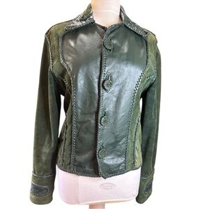 Vintage Green Leather Jacket